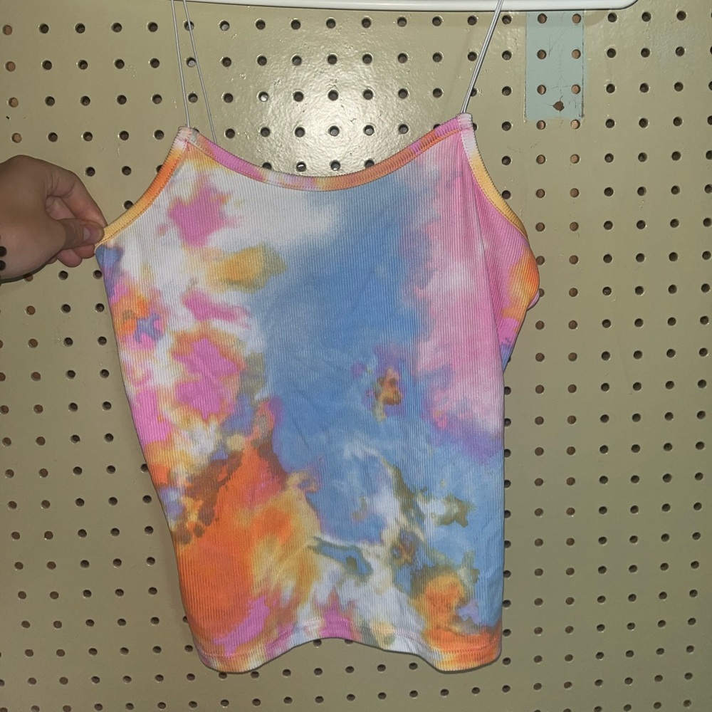 One Step Up Tie Dye Spaghetti Strap Top